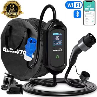 Зарядка для электромобиля 7.4 кВт 32А 1-фаза Type 2 (европейское авто) Lite Pro Wi-Fi REDAUTO