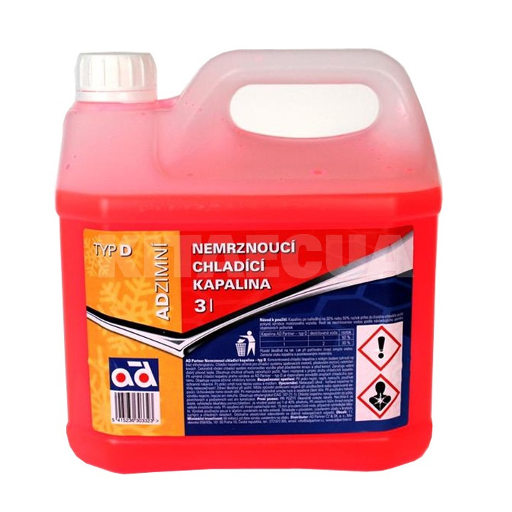 Антифриз-концентрат червоний 3л -38°С AD (ANTIFREEZE D 3L)