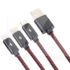Кабель 3в1 USB - microUSB/Lightning/Type-C 2A PD-B65th 1.2м красный Proda (PD-B65th-RD)