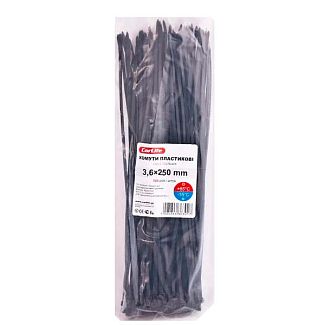 Стяжки черные пластиковые 250 x 3.6 мм 100 шт. CARLIFE