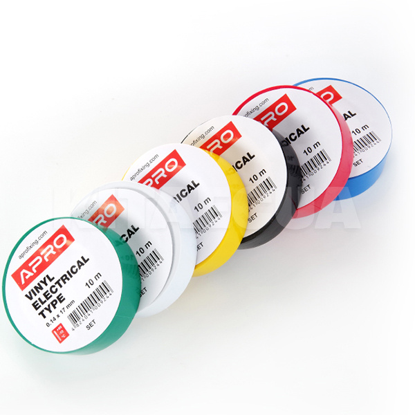 Ізолента 10м х 17мм набір 6 квітів APRO (ET-10 SET) - 2