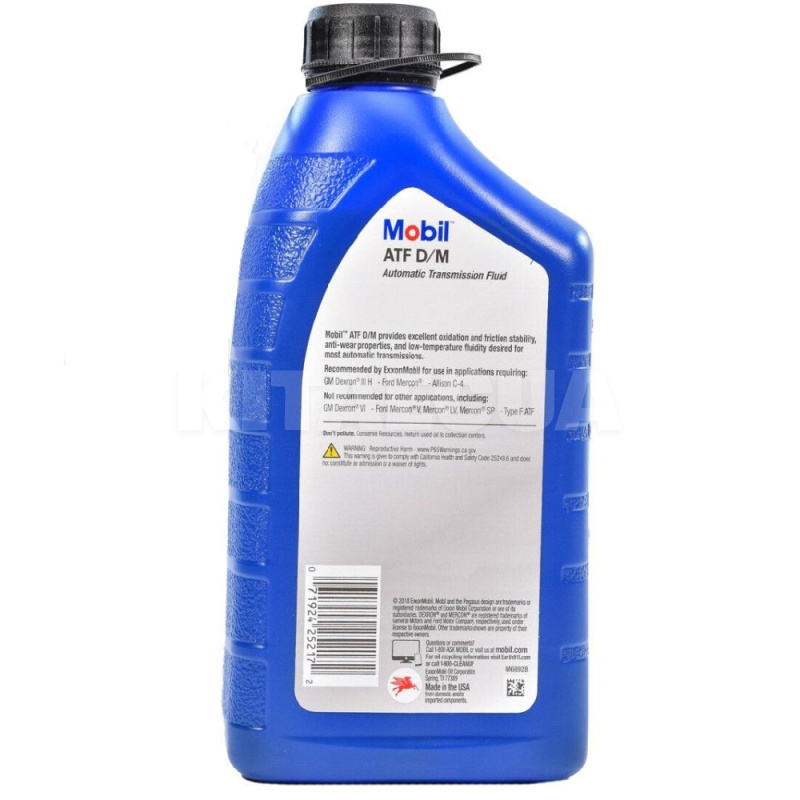 Масло трансмиссионное 0.946л ATF D/M MOBIL (123130) - 3