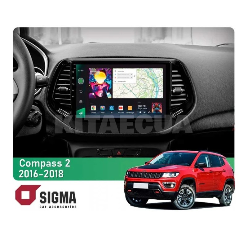 Штатна магнітола PRO 10464 4+64 Gb 10 Jeep Compass 2 MP 2016-2018 SIGMA4car (40099)