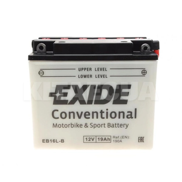 Мото акуумлятор 19Ач 190А "+" праворуч EXIDE (EB16L-B)