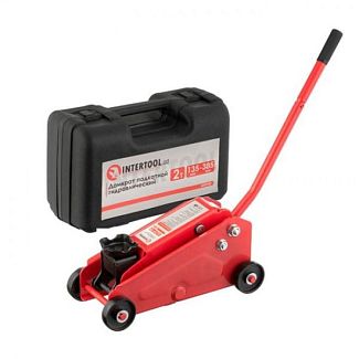 Домкрат гидравлический подкатной до 2 т (135мм-385мм) в кейсе Intertool