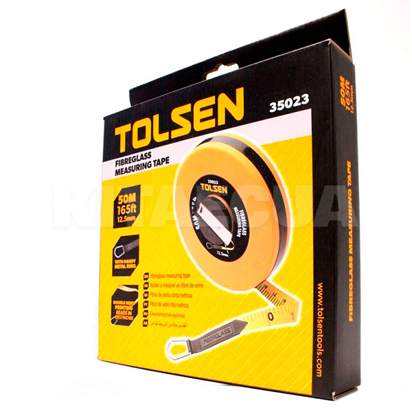Рулетка 50 м х 12.5 мм стекловолоконная TOLSEN (35023) - 2