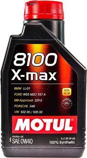 Масло моторное синтетическое 1л 0W-40 8100 X-Max MOTUL