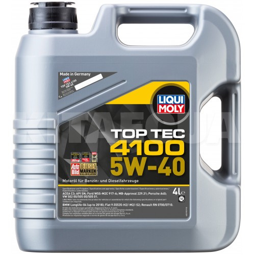 Масло моторное синтетическое 4л 5W-40 Top Tec 4100 LIQUI MOLY (2195)
