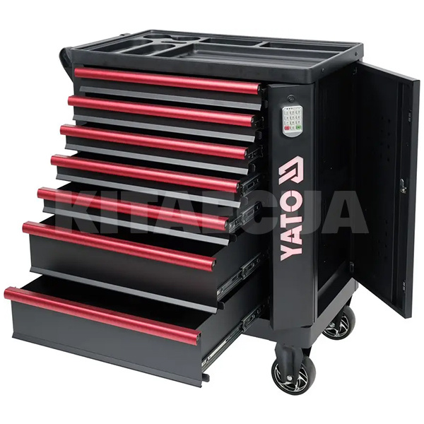 Тележка для инструмента 982x755x455 мм (7 секций) с кодовым замком YATO (YT-09004) - 2