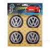 Наклейка на колпаки D90 мм "Volkswagen" черные 4шт. KING COMPANY (03966)