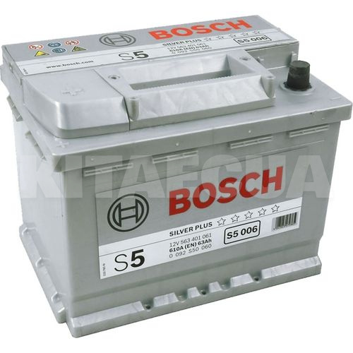 Аккумулятор автомобильный 63Ач 610А "+" слева BOSCH (0092S50060) - 2