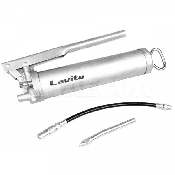 Шприц для смазки шарнирно-плунжерный 0.4л с гибким шлангом LAVITA (LA SH1400)