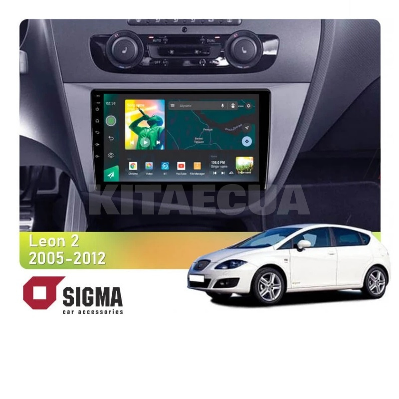 Штатна магнітола X9464 4+64 ГБ 9" Seat Leon 2 2005-2012 (F2) SIGMA4car (33985)