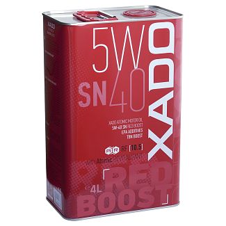 Масло моторное синтетическое 4л 5W-40 SN Red Boost XADO