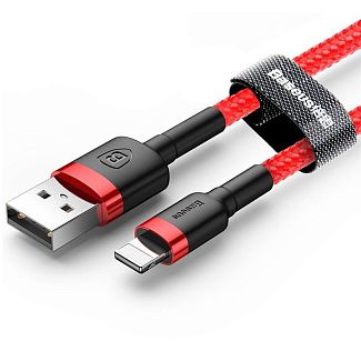 Кабель USB Lightning 2.4A Cafule 1м червоний BASEUS