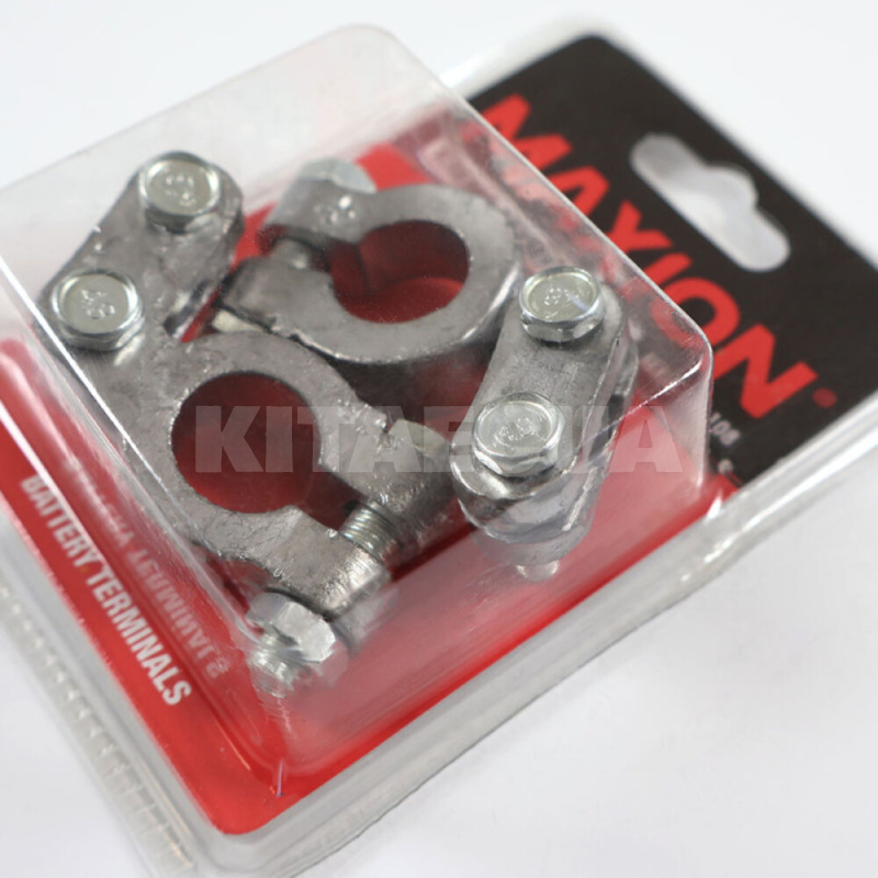 Клеммы аккумуляторные пара усиленные ремонтные (свинцовые) со стальной планой MAXION (MXAC-TL108) - 4