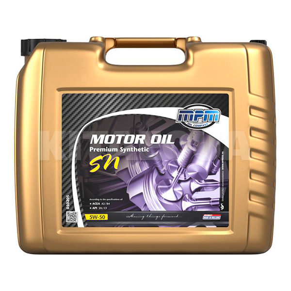 Масло моторное синтетическое 20л 5W-50 SN MPM (MPM_05020S)