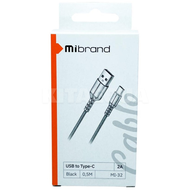 Кабель USB - Type-C 2A MI-32 0.5м черный Mibrand (MIDC/3205TB) - 2