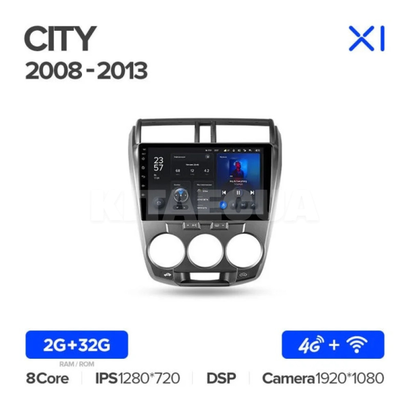 Штатна магнітола X1 2+32Gb 10" Honda City 2008-2013 Teyes (26806) - 3