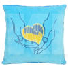 Подушка в машину декоративна "Серце в ладонях" блакитна Tigres (ПД-0442)