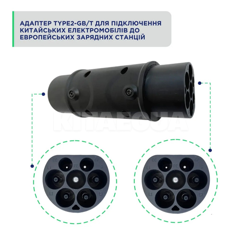 Перехідник 7.4 квт 32А 1-фаза TYPE 2 (станція) - GB/T AC (китайське авто) UACHARGER (A-C-AD-2-3) - 2