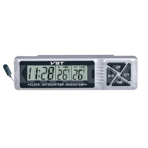 Автомобильные часы с термометром на батарейках (AA) VITOL (VST-7066)