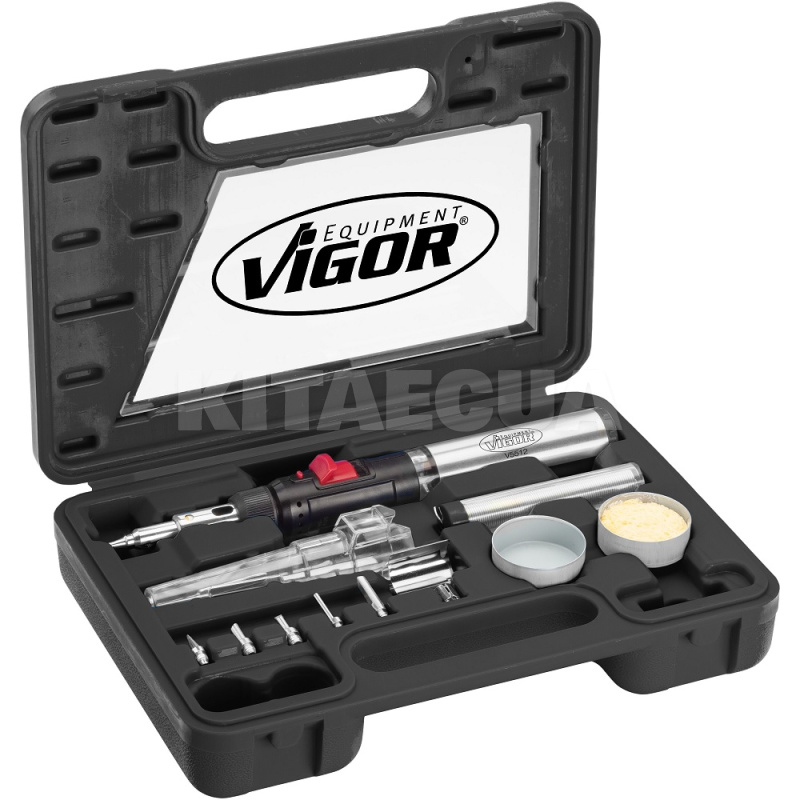 Паяльник газовый 1300С набор 12 предметов VIGOR (V5512)