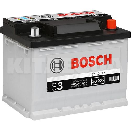 Акумулятор автомобільний 56Ач 480А "+" праворуч Bosch (0092S30050)