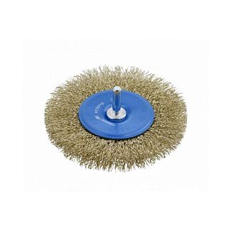Щітка дискова латунна зі стрижнем 100 мм HOGERT