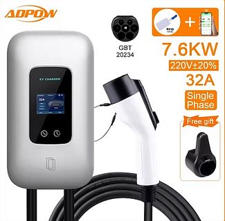 Зарядка для электромобиля GB/T AC 7.4 кВт 32А 1-фаза Wi-Fi ADPOW