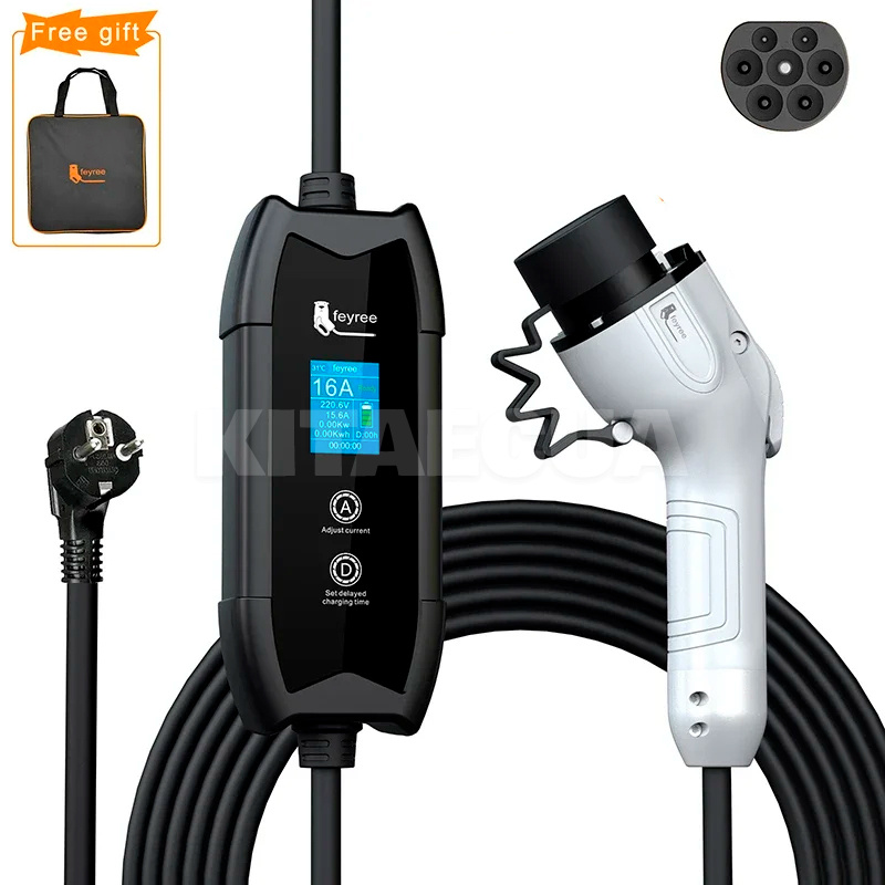 Зарядка для электромобиля GB/T AC 3.7 кВт 16А 1-фаза Flying Cat FEYREE (FY3.5-16-1PH-GB/T-F8)