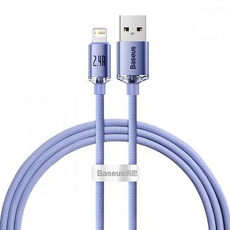 Кабель USB - Lightning 2.4A Crystal Shine 1.2м фиолетовый BASEUS