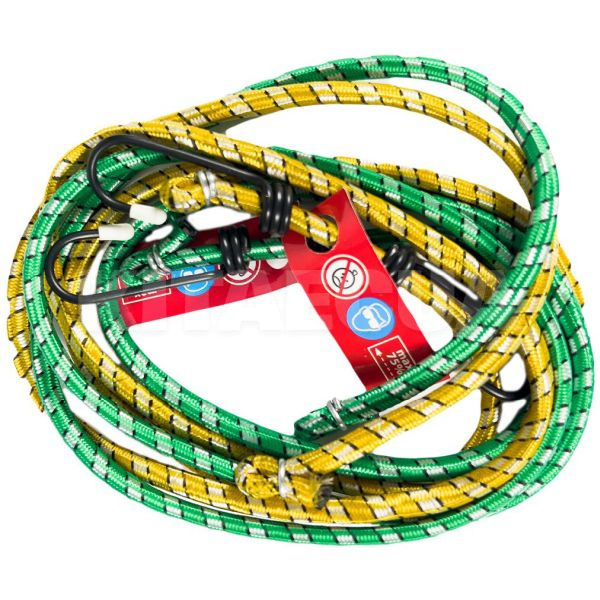 Ремінь стяжний з гаками ELASTIC STRAP еластичний комплект 1.5м 2 шт BOTTARI (18226-IS)