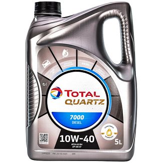 Масло моторное полусинтетическое 5л 10W-40 Quartz 7000 Diesel TOTAL