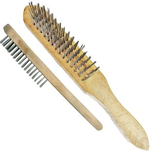 Щітка з металу 5-рядна сталева з деревяною ручкою VOREL