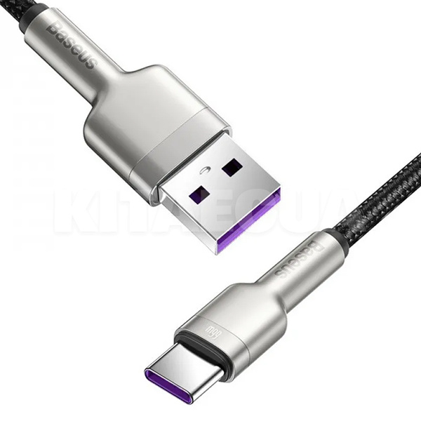 Кабель USB - Type-C 66W Cafule Metal Data 0.25м черный BASEUS (CAKF000001) - 2