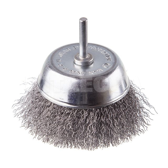 Щітка чашкова 100 мм для дриля 1/4" (кручений дріт) Intertool (BT-9100)