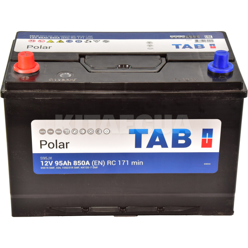 Аккумулятор автомобильный 95Ач 850А "+" слева TAB (TAB POLAR 95L JIS) - 2