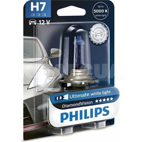 Галогенна лампа H7 55W 12V Diamond VISION PHILIPS (12972 DV B1)