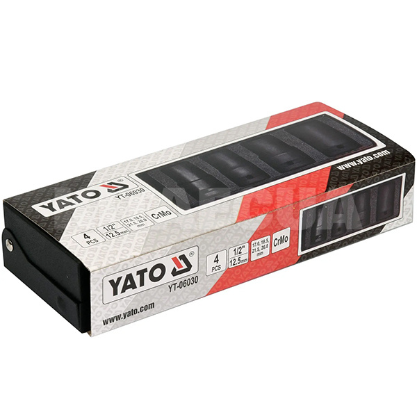 Набір торцевих головок ударних 1/2" 4 предмета YATO (YT-06030-YATO) - 2