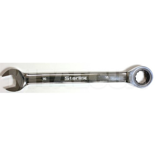 Ключ рожково-накидной 16 мм угол 15° с трещоткой STARLINE (S NR GW16)