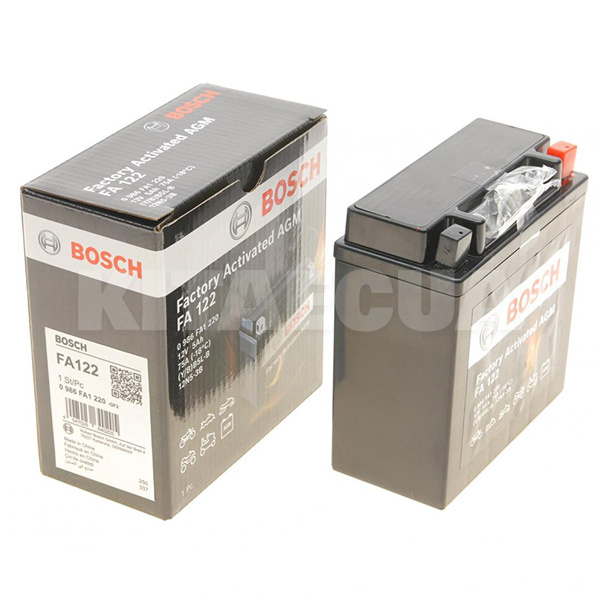 Мото аккумулятор FA 122 5Ач 75А "+" слева BOSCH (0 986 FA1 220) - 2