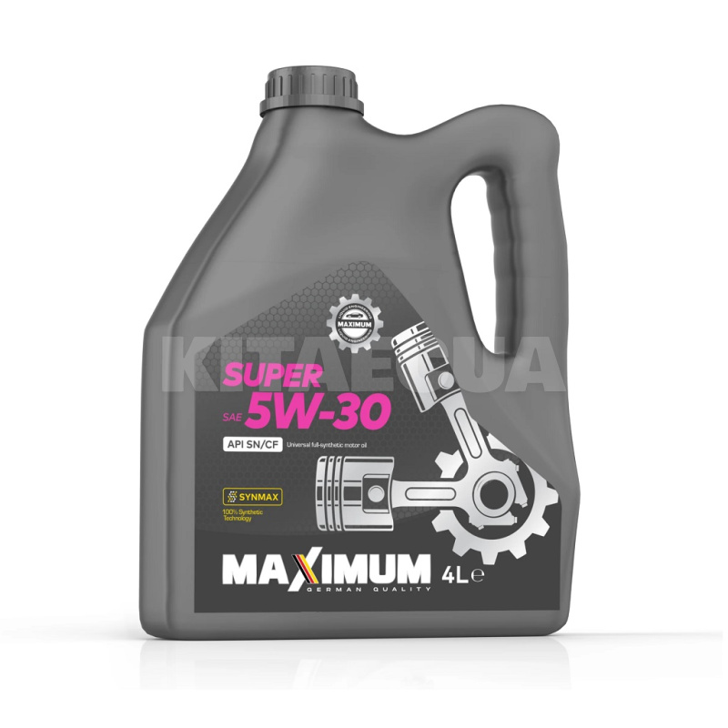 Масло моторное синтетическое 4л 5W-30 Super SN/CF MAXIMUM (Super 5W30 SN/CF_4л)