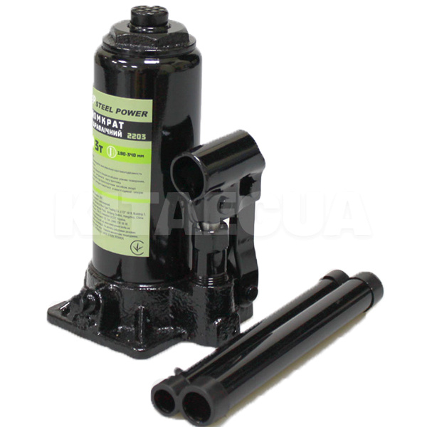Домкрат гідравлічний пляшковий до 3т (180мм-340мм) STEEL POWER (SPR 2203)