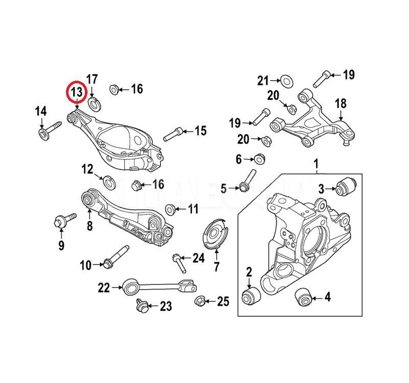 Важіль нижній під пружину ОРИГИНАЛ на NISSAN Ariya (551B0-5MP0A)