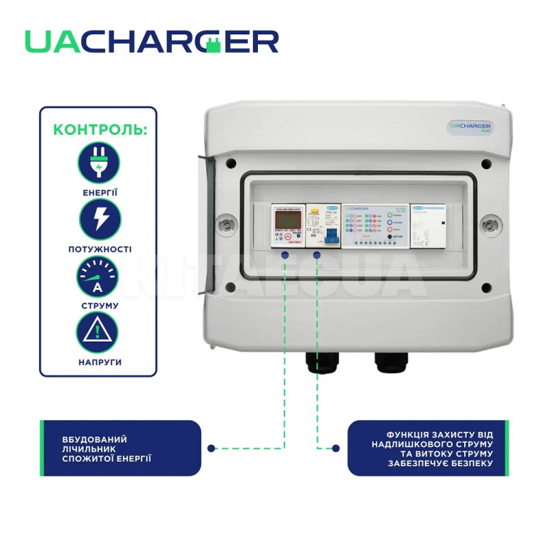 Зарядка для электромобиля 9.2 кВт 40А 1-фаза Type 1 (американское авто) 8м WALL UACHARGER (CHC-WL220911-21-8) - 4