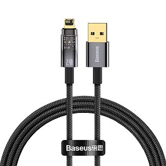 Кабель USB - Lightning 2.4A автоматическиое отключение 2м черный BASEUS