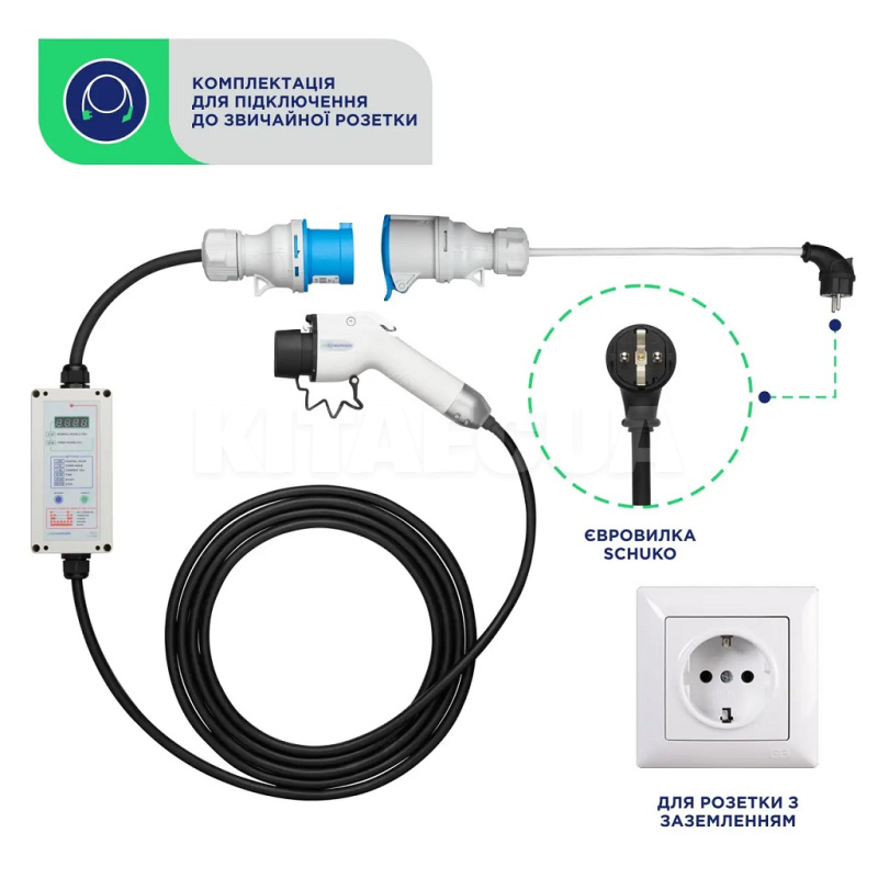 Заряджання для електромобіля 7.4 кВт 32А 1-фаза GB/T AC (китайське авто) 10м Pro+ UACHARGER (CHC-PR120731HL-21-10) - 5