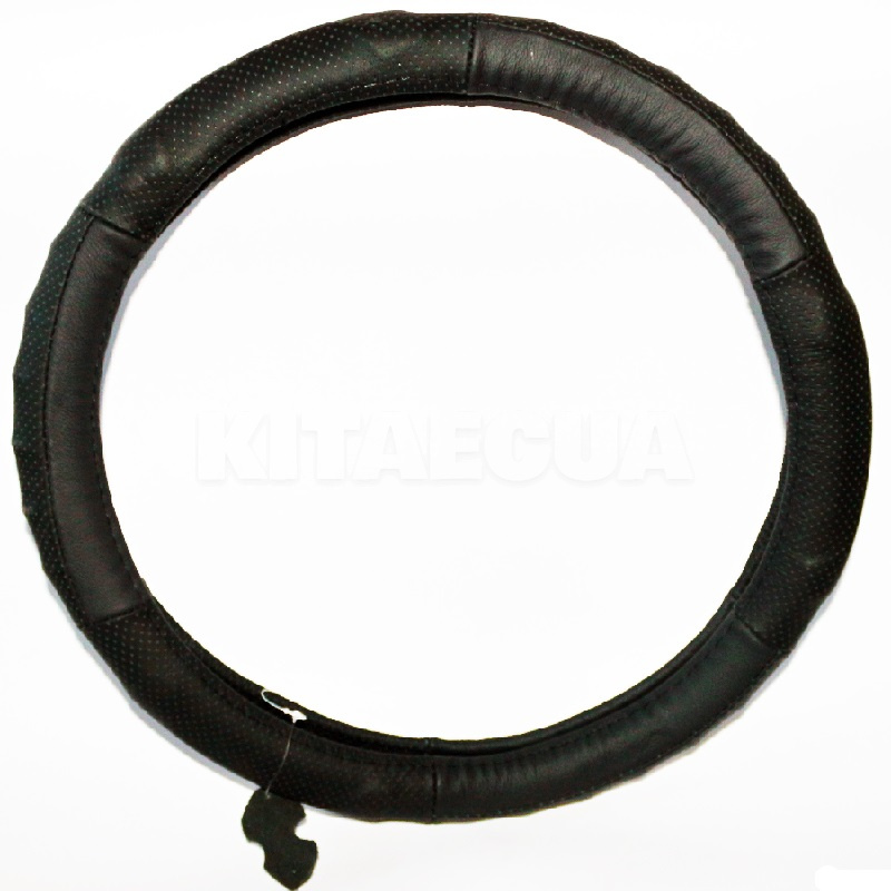 Чехол на руль M (37-39 см) черный натуральная кожа inDrive (28095)