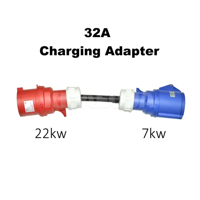 Переходник для зарядки электромобилей Red CEE 32A 3-фазный - Blue CEE 32A 1-фазный JIGU (P-CEERB) - 3